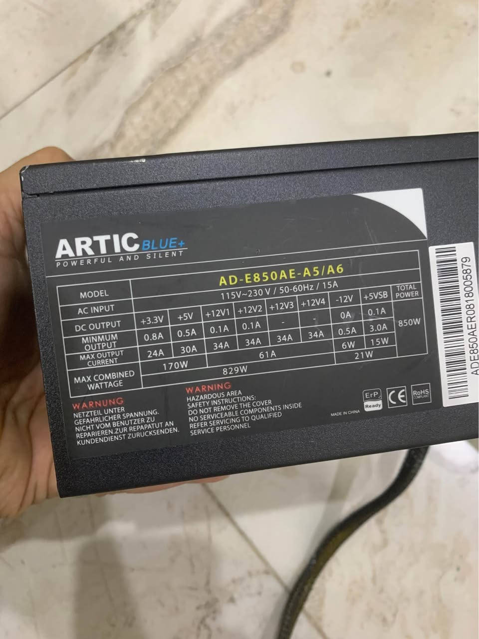 ⚡ فرۆشتنی تایبەت: پاور سەپلای 850W نوێ و ئەسڵی!
 مۆدێل: ARTIC BLUE+ 850W
 دۆخ: نوێی بێ کێشە و بەکارنەهاتوو (بەبێ کارتۆن)
 تایبەتمەندی: هێزی بەرز، کارکردنی زۆر بێدەنگ و سەقامگیر
📍 شوێن: هەولێر
🚚 گەیاندن: بەردەستە
📞 پەیوەندی / واتسئاپ: ***********

⚡ عرض خاص: باور سبلاي 850W جديد وأصلي!
 الموديل: ARTIC BLUE+ 850W
 الحالة: جديد غير مستعمل تماماً (بدون كرتونة)
 المميزات: أداء قوي جداً، هادئ وثابت
📍 الموقع: أربيل
🚚 التوصيل: متوفر
📞 للتواصل / واتساب: ***********

⚡ SPECIAL OFFER: Brand New 850W Power Supply!
 Model: ARTIC BLUE+ 850W
 Condition: Brand New & Unused (Open Box / No Box)
 Features: High performance, ultra-silent & stable
📍 Location: Erbil
🚚 Delivery: Available
📞 Contact / WhatsApp: *********** أربيل, العراق

