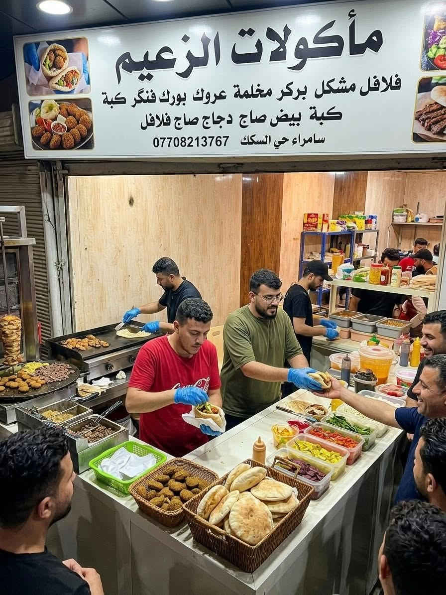 فلافل الزعيم • توصيل • السكك خلف المشتل