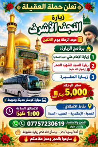 زيارة النجف الأشرف • كوستر حديث • يوم الاثنين