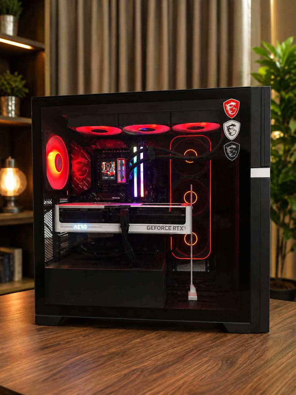 السلام عليكم تجميعه استعمال شهر واحد بعده بالضمان( 10 اشهر ) ضمان شركة العالميه
المعالج
CPU: R7 9800 x3D

كرت الشاشه
GPU: RTX 5070 Ti 16 GB
Gigabit AERO

اللوحة الأم 
M.B MSI X870 GAMING 
PLUS WiFi

الرامات
RAM DDR5 32 GB (6400Mz)

مزود الطاقه
FANTECH SHADOW 850W 80plus Gold

المبرد المائي
Ds360 ARGB Display High performance 

التخزين 
Samsung M.2  1T 5000MB/s

الفانات 
Jonsbo ZA-360 28MM ARGB infinity MIRROR SERIES

الكيس
Valkyrie VK-02 Mid Tower ATX PC Case with 10.1" LCD Screen.
الكيس يأتي بشاشه كبيره اماميه Full HD
السعر 4 مليون و 150 الف
كراتين القطع جميعها موجوده
مكان الحاسبه في بابل 
للاستفسار اتصال او واتساب ***********
