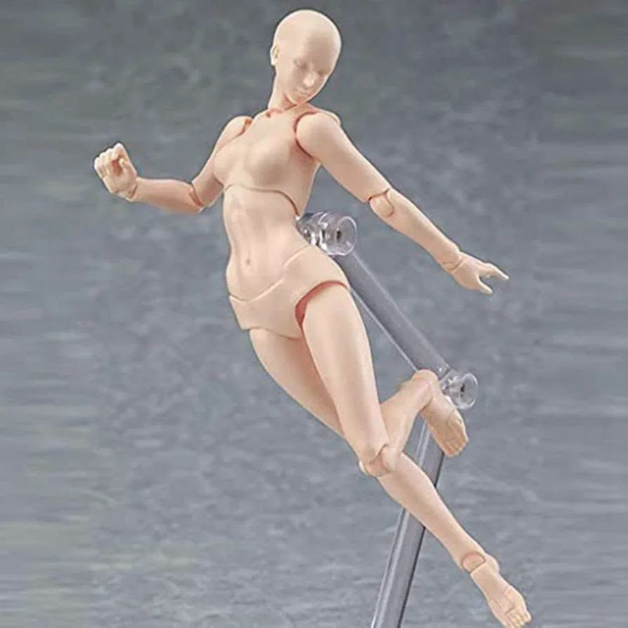 مجسم مانيكان فني ذكي قابل للتحريك (Body Kun / Artist Mannequin) من إنتاج شركة WHHWYF Hand-made Toys، ويُستخدم كنموذج بشري لمساعدة الرسامين ومصممي الرسوم المتحركة (الأنمي) على ضبط وضعيات الجسد والنسب التشريحية أثناء الرسم

نص مكتوب في الصور:
- 6inch 5inch