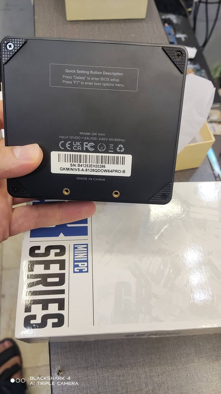 GK MINI PC
المعالج:Intel Celeron j4125

الرام: 8GB DDR4

التخزين: 128GB

Windows 11 Pro

Wi-Fi 5 + LAN Gigabit

السعر: 95 ألف دينار

المكان: كربلاء 

يوجد توصيل لجميع المحافظات 🚚

للتواصل خاص

نص مكتوب في الصور:
- BLACKSHARK 4 AI TRIPLE CAMERA