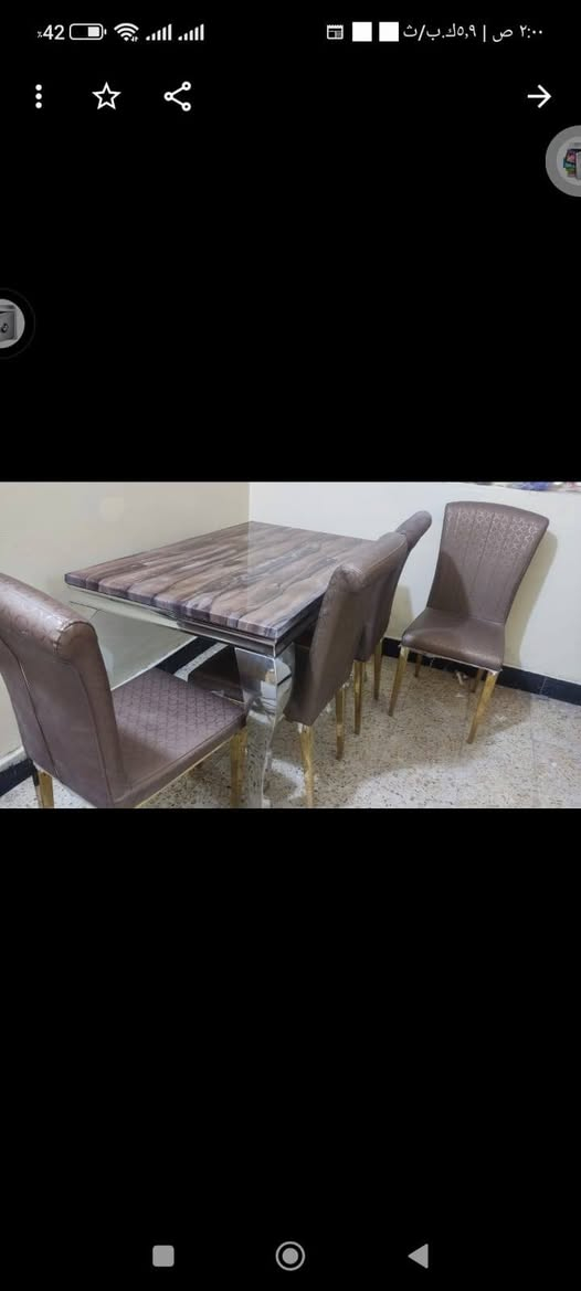 ميز طعام اربع كرسي اخذت ٤٧٥ الف      اريده ٣٥٠ بي مجال  مكاني البصره  جمعيات ***********

