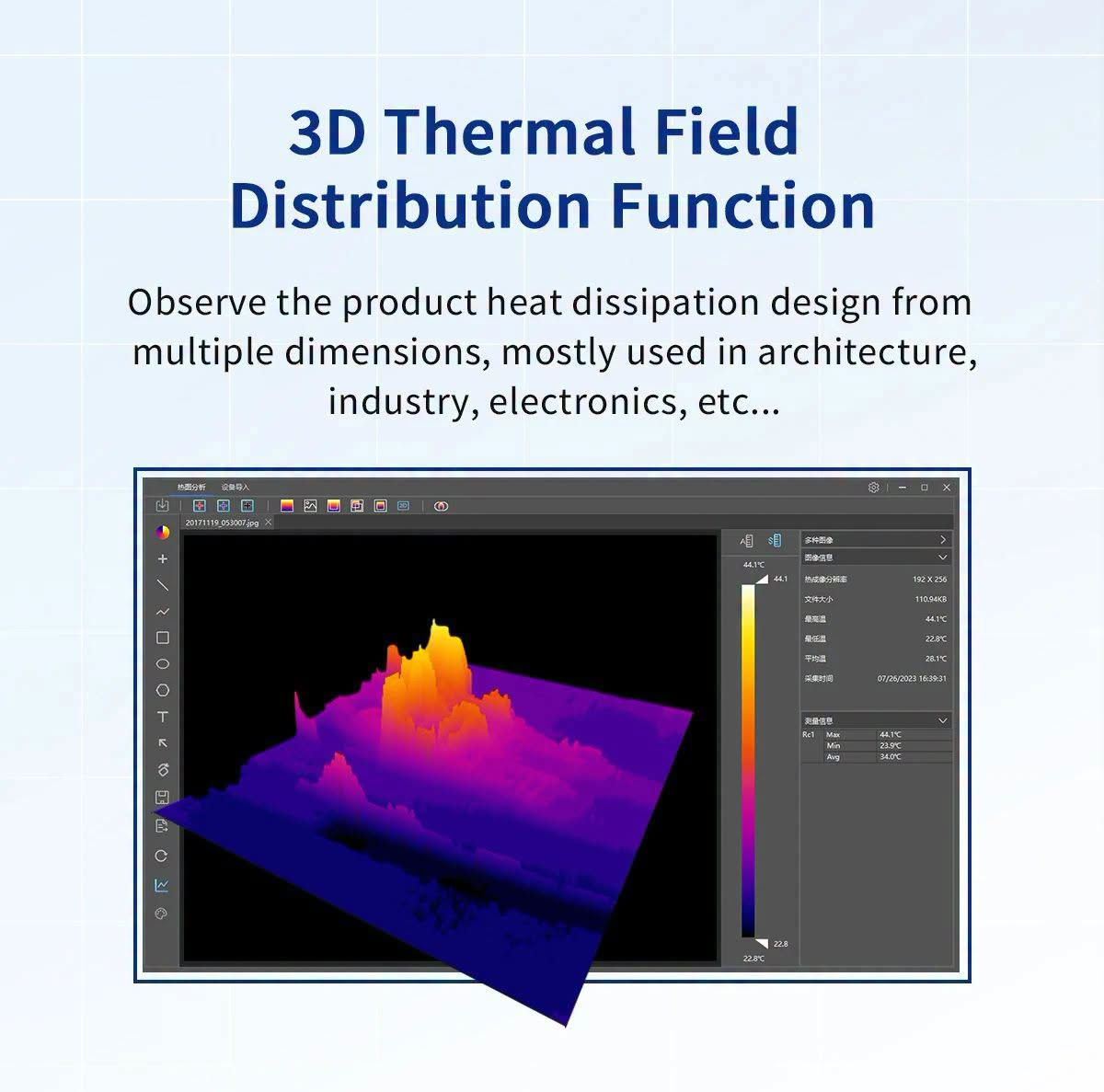 لا توجد تفاصيل

نص مكتوب في الصور:
- Real-time Temp Tracking Lowest Center Highest Area Temperature alarm
- TOOLTOP
- Infrared & Visible Thermal Camera
- 512*384 Super IR
- 256*192 Infrared Sensor
- Real-time Connection
- TOOLTOP ET693C Professional Thermal Imaging Camera Infrared resolution: 256x192 SUPER IR: 512x384
- Multiple Languages Available English French Spanish Portuguese German Polish Russian Arabic Japanese Korean Chinese (Simplified) Chinese (Traditional)
- Application Scenario
- The perfect tool for engineers, auto mechanics, construction workers and electrical inspectors
- Substation inspection
- Car Repair
- Insulator testing
- Equipment maintenance
- 3D Thermal Field Distribution Function Observe the product heat dissipation design from multiple dimensions, mostly used in architecture, industry, electronics, etc...
- Laser Positioning Indicator It can quickly locate the detection target and accurately find the key temperature measurement points in complex scenes, greatly improving the detection efficiency and accuracy.