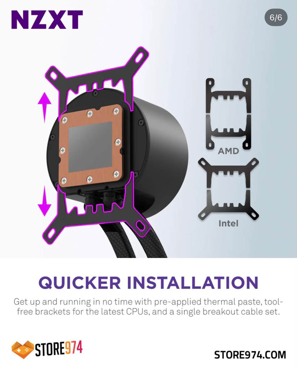 NZXT Kraken • رادياتير ٤٢٠مم • شاشة IPS ٢.٧٢بوصة