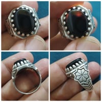 عقيق يماني • بطن احمر • صياغه جميلة