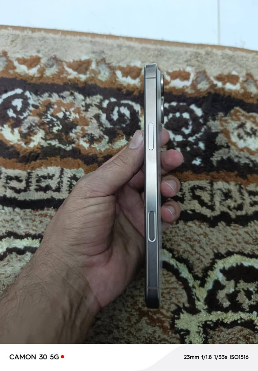 السلام عليكم للبيع ايفون 16 برو ماكس مكفول كامل ملحقات كما موضح بلصور ماستر  استخدام شخصي أول مانزل اخذته سيم كارت فعلي 
نضافه 100%
بطاريه 95% حقيقيه 
السعر مليون و450 وبي مجال بسيط حك الجيه
مكاني بابل القاسم 📍
استفسار خاص أو ***********📞📲

نص مكتوب في الصور:
- CAMON 30 5G
- 23mm f/1.8 1/33s ISO1245
- ٨٩
- ٤:٢٤
- حالة البطارية
- عادية
- تعمل بطارية iPhone هذه على النحو المتوقع. حول البطارية والضمان...
- الحد الأقصى للقدرة
- ٩٥٪
- هذا قياس لقدرة البطارية مقارنة بقدرتها عندما كانت جديدة. قد تتسبب القدرة المنخفضة بتقليل ساعات الاستخدام بين عملية الشحن والأخرى.
- عدد الدورات
- ١٦٠
- هذا هو عدد مرات استهلاك iPhone لقدرة البطارية. معرفة المزيد...
- تاريخ التصنيع
- كانون الثاني ٢٠٢٥
- أول استخدام
- حزيران ٢٠٢٥
- CAMON 30 5G 23mm f/1.8 1/33s ISO1516
- 23mm f/1.8 1/25s ISO2113
- حول
- الاسم
- iPhone
- إصدار iOS
- 26.6.2
- اسم الطراز
- iPhone 16 Pro Max
- رقم الطراز
- MYWJ3AE/A
- الرقم التسلسلي
- H7PMQV5QLF
- انتهت صلاحية التغطية
- الأغاني
- الفيديوهات
- ۳۸۱
- الصور
- ۲,۸۷۸
- التطبيقات
- ٢٦
- السعة
- ٢٥٦ غ.ب.
- متوفرة
- ١٦,٤٩ غ.ب.
- عنوان Wi-Fi
- DC:9E:8F:6D:83:31
- CAMON 30 5G 23mm f/1.8 1/33s ISO1019