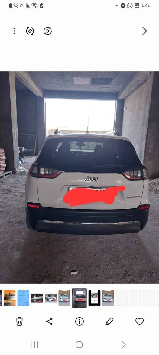 جيب شيروكي بزون فئة لمتد موديل /٢٠٢٠محرك ٢٤٠٠ /٤ سلندر بدون حادث تقرير غرق بسيط مع اعادة الكهربائيات ماشية ١٢٥٠٠٠ كيلو تشغيل بصمه ودخول ذكي كامرة خلفية مع حساسات امامي وخلفي مقاعد جلد تحكم كامل من المقود سايد بريك بصمة/رقم انكليزي بصرة / سنوية الى ٢٠٣٠ الموبايل /***********  السعر ١٤٠ البصرة, العراق
