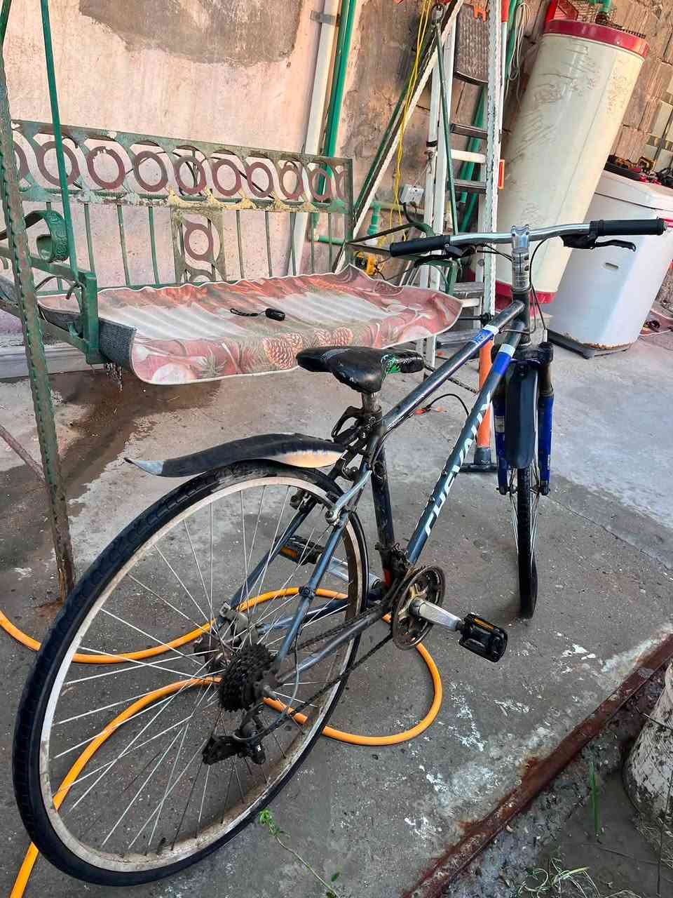 نوع هجين من شركه CHEVAUX فرنسي حلو بس يحتاج شوي شغل و يكون بيه
ثلاث سرعات بالامام و سبع سرعات خلفيه الكعرب شغال لكن وايرات البداله غير شغاله تحتاج تبديل و التاير الامامي بنجر و عندك المقعد غير قابل لصعود مجيم و ركبه السرج مالته طاكه تحتاج لحيم وبيه دبل امامي شغال لكن مجيم يحتاج كريز لان البايسكل تاركه صالي فتره 

السعر :75 وبيه مجال بسيط 
العنوان : البصرة - ابو الخصيب - حمدان
لتواصل واتس : ***********
