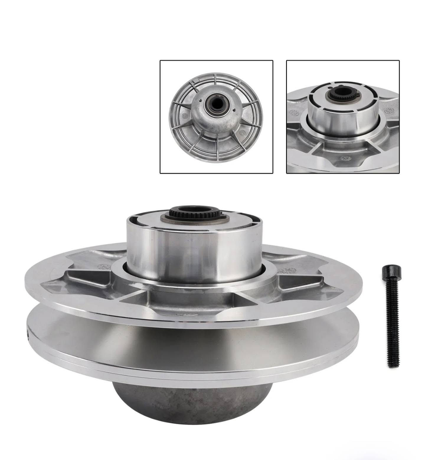 قابض مدفوع ثانوي لنظام نقل الحركة المتغير باستمرار (CVT Secondary Driven Clutch)، ويشبه إلى حد كبير القطع المستخدمة في دراجات الباجي أو الدفع الرباعي (ATV/UTV) مثل مركبات بولاريس أو كازوما. الي تخدمه التواصل ع الرقم ***********
