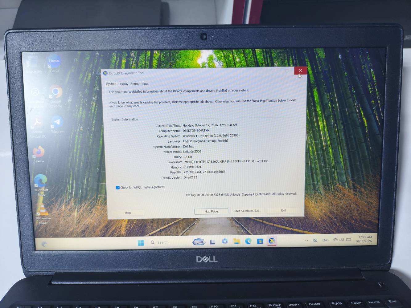 Dell Latitude 3500 • i7 الجيل الثامن • SSD 256GB