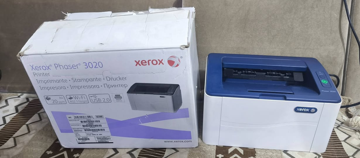 طابعة زيروكس فايزر 3020 -  Xerox Phaser 3020
مستعملة أستعمال قليل جداً
( اسود و أبيض فقط ) 
تطبع حتى 20 صفحة بـ الدقيقة
السعر : 140 ألف  و بيها مجال 
العنوان : ناصرية - مركز 
رقم الهاتف : ***********

نص مكتوب في الصور:
- Xerox Phaser 3020
- زيروكس فايزر
- Peliable. Simple. Efficient.
- طابعة ليزر أحادية اللون
- أسود وأبيض فقط
- مواصفات الطابعة
- الاسم
- زيروكس فايزر 3020
- نوع الطباعة
- ليزر أحادية اللون
- (أسود وأبيض فقط)
- الوظيفة
- طباعة فقط
- (ليست متعددة الوظائف)
- السرعة
- تطبع حتى 20 صفحة في الدقيقة
- (20 ppm)
- الاتصال
- تدعم شبكات الواي فاي (Wi-Fi)
- ومنفذ USB
- حجم الورق
- تدعم حتى مقاس A4
- سرعة الطباعة
- حتى 20 صفحة/دقيقة
- 20
- ppm
- شبكة الواي فاي
- (802.11 b/g/n)
- Wi-Fi
- منفذ USB
- (f.2.0)
- USB 2.0
- دعم حجم الورق
- حتى A4
- A4
- Xerox
- Print with confidence