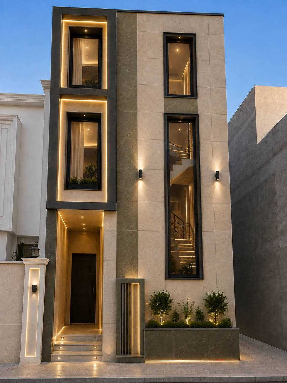 🏡 حوّل حلمك إلى واقع... وشاهد واجهة منزلك بعدة ستايلات معمارية قبل التنفيذ.

في مكتب البلال الهندسي نمنحك فرصة مشاهدة منزلك بأكثر من تصور معماري قبل المباشرة بالتنفيذ، لتختار الواجهة التي تعكس ذوقك وتناسب احتياجاتك بكل ثقة.

في هذا المشروع بدأنا من واجهة منفذة باللبخ فقط، ثم قدمنا عدة تصاميم بستايلات مختلفة، مع الحفاظ الكامل على الهيكل الإنشائي للمبنى، لنوضح كيف يمكن للمواد والألوان والتفاصيل المعمارية أن تصنع فرقًا كبيرًا في المظهر النهائي.

مكتب البلال الهندسي
📐 تصميم معماري • تصميم واجهات • تصميم داخلي • إشراف وتنفيذ

📞 ***********
📍 ديالى – بعقوبة – فلكة العنافصة
