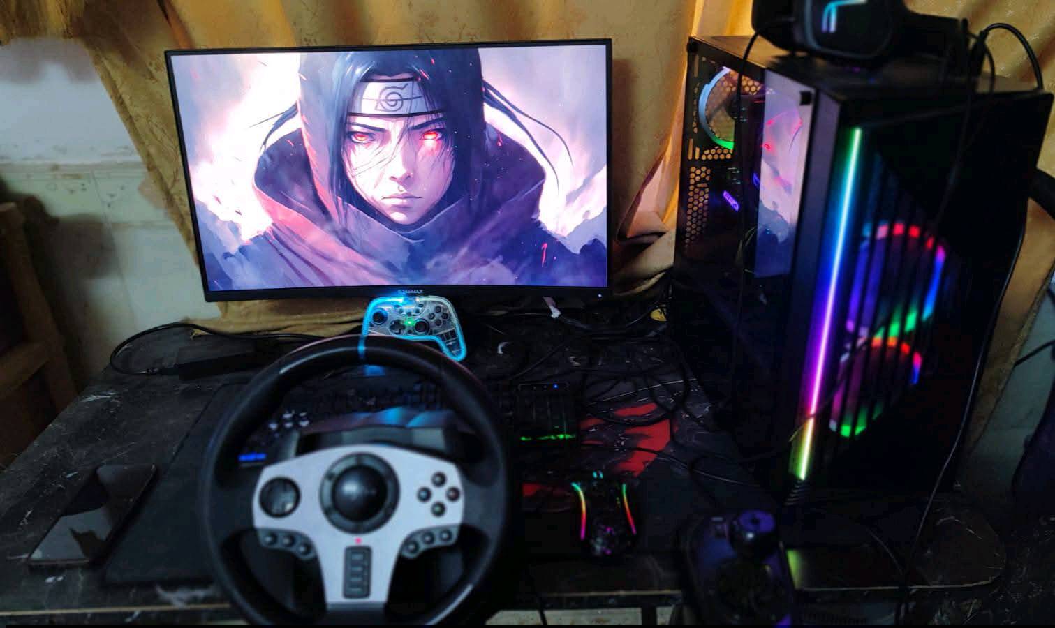 تجميعة للبيع استخدام قليل
Intel® Core™ i5-9400F
 NVIDIA GeForce GTX 1666 SUPER MSI
 RAM 8G 3200hz RGB
 (Motherboard): MSI (MS-7C67)
SSD 512G
🖥️ مواصفات الشاشة (Monitor):
الماركة والموديل: GameMax GMX27C144
الحجم: 27 بوصة منحنية (Curved)
التردد: 144Hz (سلسة جداً للـ E-Sports بي بوحده ب200الف
ملحقات 🔊
ماوس RGB شتريته ب40الف 
وسماعة كلوريوس مودل d RGB هم ب40شتريتة
وكيبورد RGB يمشي حال 
دركسون V9 جيل الاول  شتريته  كامل هوه ودواساته وكير عادي ب100الف
ابيع شلع كلهن ب790الف وبيهن مجال للشراي 
مكاني ميسان عماره او اذا بعيد عليه ادزلكيا توصيل
وتسابي ***********