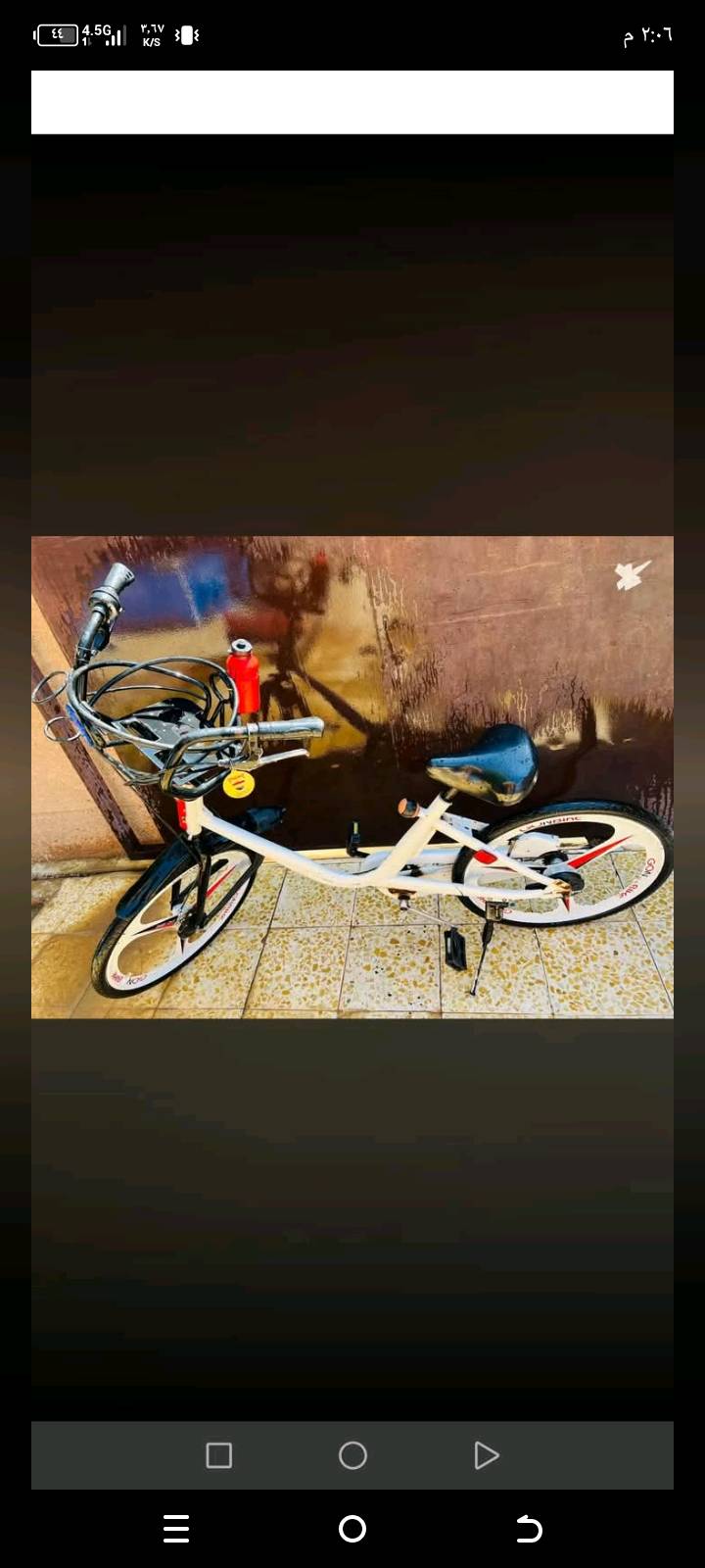 بايسكل نضيف بعدة بلادي مستخدم قليل الون ابيض البريكات شغالة احلى من الصور الله شاهد بايسكل حــجــم 24 العنوان تكريت القادسية السعر 75وبي مجال قليل