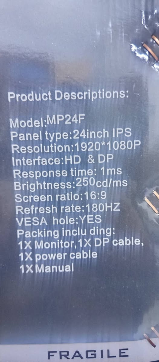 للبيع شاشة استخدام اقل سبوع بعدها بل نايلون
Mass براند معروف 

180hz

حجم 24 

1ms 

سعرها معروف بلسوك 

200 وبيها مجال 

مكاني لاعضميه 

***********
