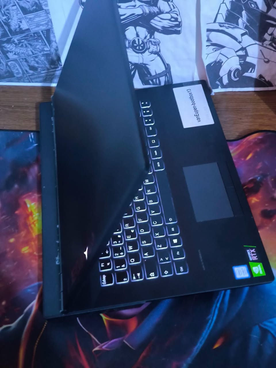 بمعالج i7 وكرت شاشه RTX 2060 بشاشه حجم 17.3 (144Hz)
Lenovo Legion Y540
CPU: Intel Core i7 th 9750H
RAM: 16GB DDR4 3200MHZ 
Storage: 1TB SSD M.2 
GPU1: INTEL GRAPHICS 8GB 
GPU2: NVIDIA GEFORCE RTX 2060 6GB 
SCREEN: 17.3 FHD 144
نضيفه كلش بحاله جديد
حراره ممتازه تحت الضغط فحص FurMark بعد 7 دقايق الحرارة تحت 70
نسبة البطارية: 86% 
ملحقاتها شاحنتها الأصلية 
مكاني بغداد الأمين الثانيه 
متوفر استلام مباشر او توصيل لكل العراق 
تواصل واتساب فقط
***********
