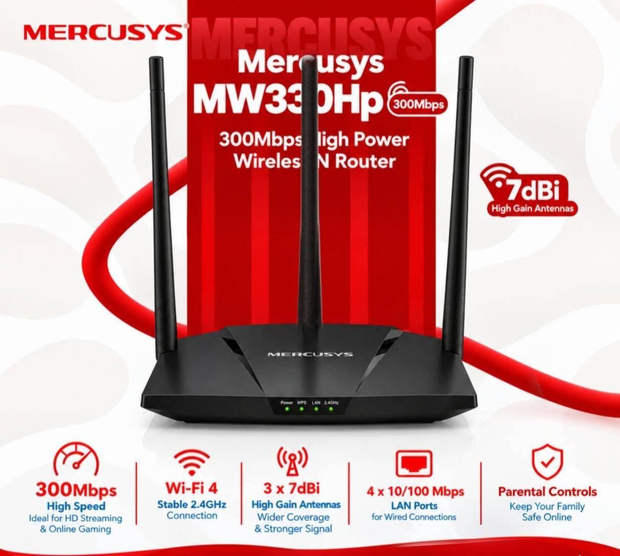 🔥 زبائننا الكرام وصلتنا وجبة جديدة من راوترات MERCUSYS 🔥
 
* 📡 **MW330HP** — 300Mbps
* 📡 **AC12** — AC1200
* 📡 **AC12G** — AC1300 Gigabit
* 📡 **MR30G** — AC1200 Gigabit
* 📡 MR50G** — AC1900 Gigabit
* 🚀 MR80X** — AX3000 Wi-Fi 6
* 🚀 E85X** — Wi-Fi 6
* ⚡ E27BE** — Wi-Fi 7

💻 خيارات متعددة للبيت، المكتب، والألعاب والبث، وبمواصفات تناسب مختلف احتياجات الشبكة.

📩 للاستفسار عن الأسعار والتوفر:
راسلونا على الصفحة أو عبر واتساب 📱
كميات محدودة

واتساب:
📞 + *********** 

🔥 **MERCUSYS — اتصال أقوى، سرعة أفضل، وتغطية أوسع**

نص مكتوب في الصور:
- MERCUSYS Halo E85X Wi-Fi 6 AX3000 Whole Home Mesh Wi-Fi 6 System 2-PACK AX3000 Dual Band Wi-Fi 6 2402 Mbps (5 GHz) + 574 Mbps (2.4 GHz) Whole Home Mesh Coverage Seamless Roaming Wi-Fi 6 Wi-Fi 6 Higher Speed Lower Latency Connect More Devices Up to 150+ Devices HomeShield Advanced Security for Your Family
- MERCUSYS Halo E27BE Wi-Fi 7 BE3600 Whole Home Mesh Wi-Fi 7 System 2 - PACK MERCUSYS BE3600 Dual Band Wi-Fi 7 2880 Mbps (5 GHz) + 688 Mbps (2.4 GHz) Wi-Fi 7 Powerful Wi-Fi 7 Blazing-Fast 3.6 Gbps Speed 2.5G 2.5G Ports Ultra-Fast Wired Connections Whole Home Mesh Coverage Seamless Roaming HomeShield Advanced Security for Your Family
- MERCUSYS Mercusys MR30G AC1200 AC1200 Dual Band Gigabit Wi-Fi Router AC1200 Dual Band 300 Mbps (2.4 GHz) + 867 Mbps (5 GHz) Wi-Fi 5 Faster & Smoother Connection Gigabit Ports 1 x WAN + 3 x LAN for Ultra-Fast Wired Connections 4 External High-Gain Antennas Wider Coverage & Stronger Signal HomeShield Advanced Security for Your Family
- MERCUSYS Mercusys MW330HP 300Mbps 300Mbps High Power Wireless N Router 7dBi High Gain Antennas 300Mbps High Speed Ideal for HD Streaming & Online Gaming Wi-Fi 4 Stable 2.4GHz Connection 3 x 7dBi High Gain Antennas Wider Coverage & Stronger Signal 4 x 10/100 Mbps LAN Ports for Wired Connections Parental Controls Keep Your Family Safe Online
- MERCUSYS Mercusys AC12G AC1300 AC1300 Dual Band Gigabit Router AC1300 Dual Band 867 Mbps (5 GHz) + 400 Mbps (2.4 GHz) Wi-Fi 5 Faster & Smoother Connection 4 x Gigabit Ports 1x WAN + 3x LAN for Ultra-Fast Wired Connections 4 External High-Gain Antennas Wider Coverage & Stronger Signal HomeShield Advanced Security for Your Family