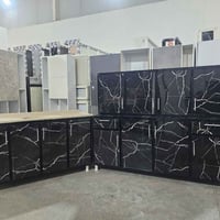 كاونتر المنيوم تفصال  مترين ارضي وملحق مع سنك متر ونص مرمر   1-سطح الك...