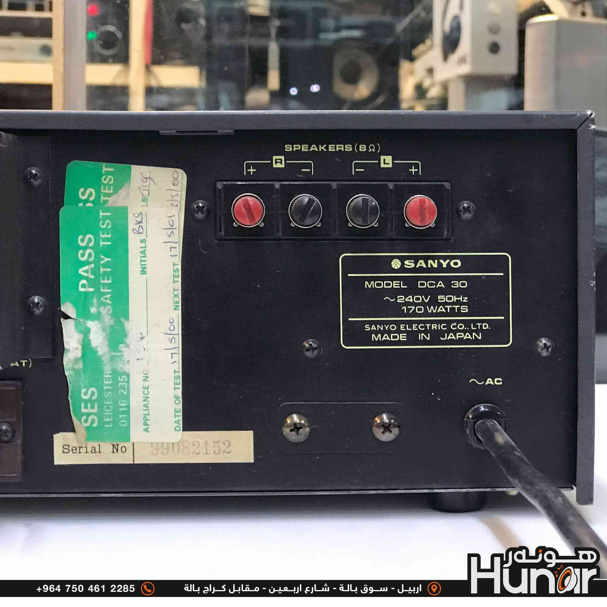 SANYO MODELDCA 30 INTEGRATED STERIO AMPLIFIER SILVER FACE
MADE IN JAPAN
           ......... ســـعـــر ( ۱۸۰ ) ٲلــــــــف.............
( کوردی • عربي )

🟢توصيل موجود الي جميع المحافضات
🟡گەياندن هەیە بۆ هەموو شوێنێک

🟠مــعـرض هــونـەر
🔸للـصوتــیات(امبلیفایر• سماعة• رادیو• انتیك• مایكروفون)
🔸عــنـوان• اربیل سوق بالة • شارع اربعین
🔸مـوبایـل• ***********
                   ***********

🔵پـێـشانـگای هــونـەر
🔹بۆ ئامێری دەنگی و کارەبایی(ئیمپلیفایر• سەماعە• ڕادیۆ• مایکرۆفۆن)
🔹ناونیـشان• هەولیر • بازاری لەنگەی ٤۰م
🔹مـــۆبـایـل• 
***********
***********

•••••••••••••••••••••••••••••••••••••••••••••••••••
#iraq #kurdistan #duhok #zaxo #hawler #karbala #slemani #erbil #baghdad #kurd #kurdish #akre  #karkuk #kuwait #najaf
#amplifier #audio #subwoofer #sound #music #audiophile #bass #stereo #amplifiers #speaker #soundsystem #speakers
#اربيل #العراق #بغداد

نص مكتوب في الصور:
- +964 750 461 2285 اربيل - سوق بالة - شارع اربعين - مقابل كراج بالة Hunar
- +964 750 461 2285 اربيل - سوق بالة - شارع اربعين - مقابل كراج بالة هونر Hunor
- 10cm 40cm 23cm +964 750 461 2285 اربيل - سوق بالة - شارع اربعين - مقابل كراج بالة هونر Hunor
- +964 750 461 2285 اربيل - سوق بالة - شارع اربعين - مقابل كراج بالة
