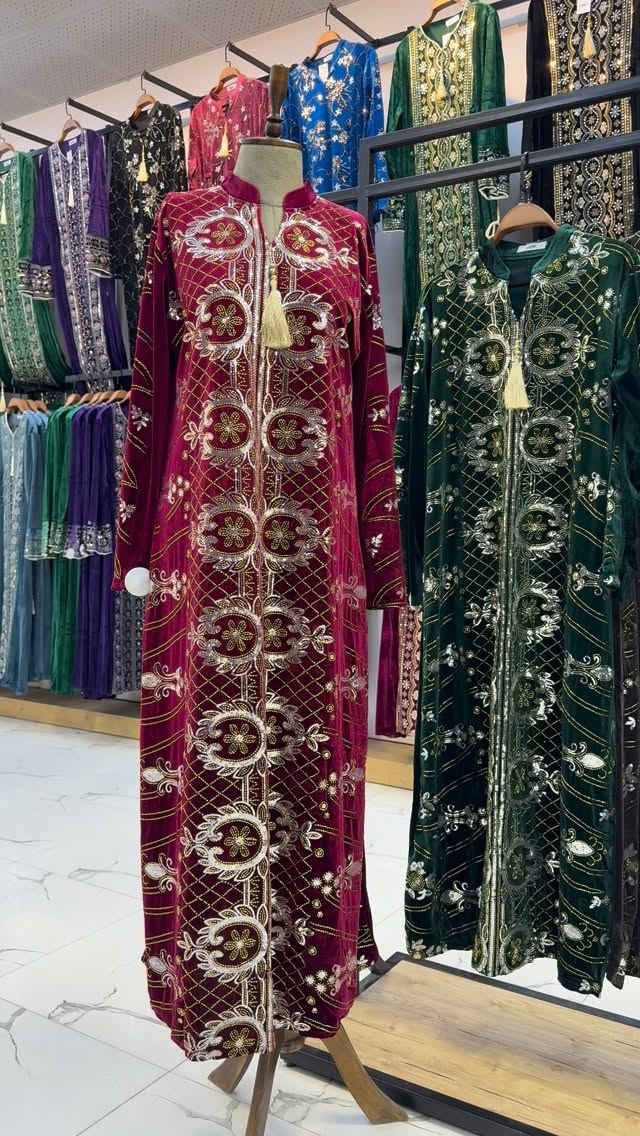 دراعة تطريز يدوي • قماش قديفة اغباني • مقاسات L-XXXL