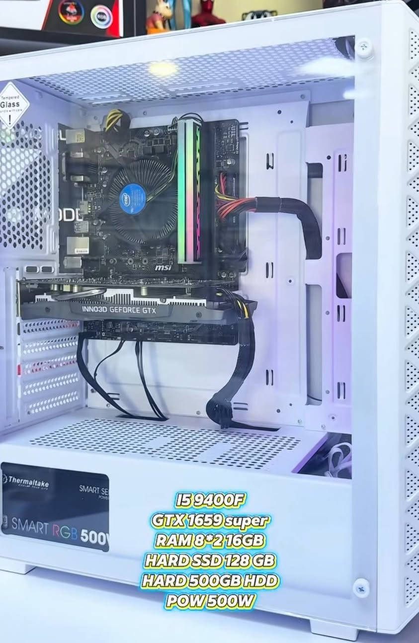 بي سي مرتبه تفيد الي جديد بعالم البي سيات والالعاب وتشغل كل الالعاب مواصفات 
i5 9400F

GTX 1650 super 

RAM 8 2 16GB

HARD SSD 128 GB

HARD M.2 LUXERT 1TB

HARD 50OGB HDD

POW/500W 
وياها كيبورد ري دراغون ريد سويج مغناطيسي
وماوس من اتاك شارك مجان 
بسعره 500 الف قفل عندي توصيل بس انت تدفع عموله توصيل 
تواصل: ***********
مكاني البصره
