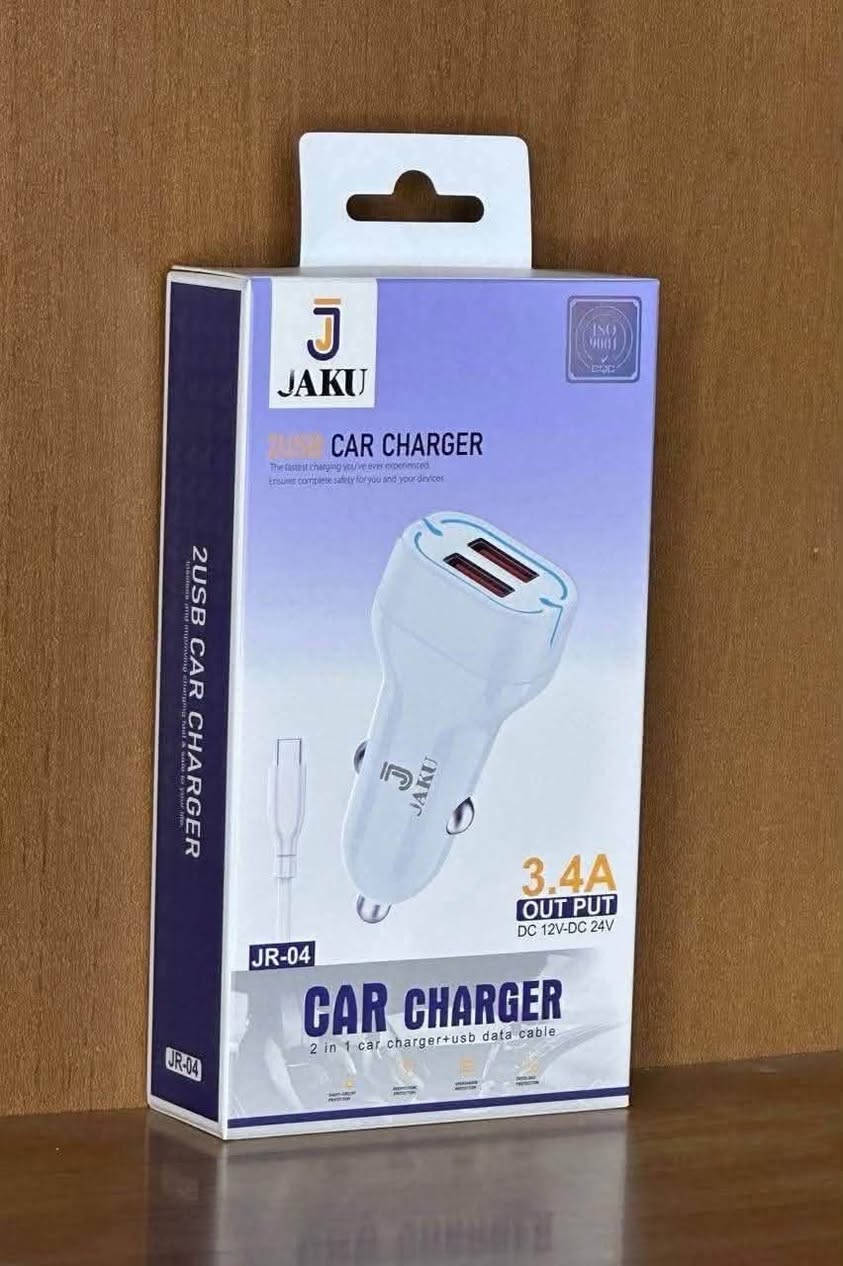 🚗 مجموعة شواحن السيارة الذكية والأصلية من JAKU - شحن سريع وآمن أثناء القيادة!
حافظ على شحن أجهزتك بكفاءة عالية أثناء السفر والتنقل مع أفضل شواحن السيارات المتميزة بتقنيات الحماية الذكية:
1. شاحن السيارة JAKU (Model: JR-02) - قدرة 48W
 المنافذ: منفذين شحن (USB-A + Type-C PD).
 المميزات: مزود بشاشة ديجيتال الذكية لإظهار جهد البطارية والقدرة، مع إضاءة LED مدمجة وحماية كاملة ضد التيار الزائد.
2. شاحن السيارة المدمج JAKU Pull Tabs Mini (Model: JC-18) - قدرة 35W
 المنافذ: منفذين شحن (PD + QC3.0 Super Fast).
 المميزات: مصنوع من خامة معدنية متينة (Zinc Alloy)، حجم مدمج جداً يختفي داخل منفذ الولاعة مع حلقة سحب (Pull Tab) لسهولة الإخراج، وحماية متقدمة من الحرارة والارتفاع الزائد للتيار.
3. شاحن السيارة JAKU (Model: JC-17) - قدرة 55W
 المنافذ: منفذين شحن (PD + Super Fast USB).
 المميزات: يأتي مع كابل Type-C to Type-C مدمج، مزود بإضاءة LED ومجموعة شرائح ذكية (Intelligent Chip) لتوزيع الطاقة بأمان وبسرعة فائقة.
📞 للطلب والاستفسار: ***********
📍 العنوان: الناصرية - قضاء الدواية - مول عيون الرشا (بجانب دار اليمن)
تتوفر خدمة التوصيل

