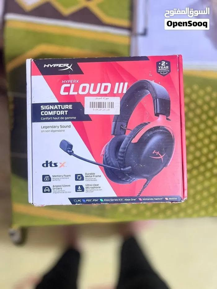 سماعات HyperX Cloud lll
نقص بيها توصالة
سماعة ماملبوسه بس مره وحدة وصوت يخبل
السعر خاص 
للتواصل 
*********** اتصال 
+964 782 760 4308 واتساب
