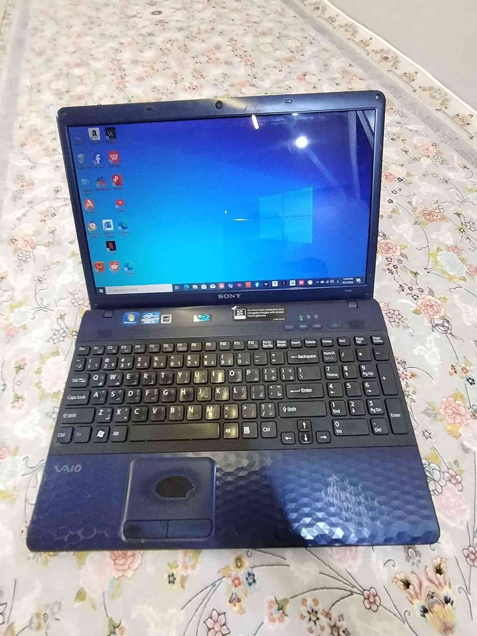 💻 Sony VAIO VPCEH27FX
CPU: Intel Core i5-2430M
نەوە: نسل 2 ـی Core i5
خێرایی: 2.40GHz، تا 3.00GHz بە Turbo Boost
RAM: 8GB DDR3
کارت گرافیک: Intel HD Graphics 3000
شاشە: 15.5 اینچ، 1366×768
سیستەم: Windows 10 Enterprise 64-bit
DirectX: 12
Wi-Fi: هەیە
DVD Drive: هەیە
مارک: Sony VAIO
سعر 110 الف كالار, السليمانية

نص مكتوب في الصور:
- SONY VAIO Your Laptop for Everyday Sony VAIO VPCEH27FX لابتاپیکی باوم ریتکراو بو کار و خویندن و به کارهینانی روژانه CPU Intel Core i5-2430M (2.40GHz تا 3.00GHz Turbo Boost) نه وه Core i5 - نسل 2 RAM 8GB DDR3 هارد دیسک (قه باره ی نادیاره) (ده توانم به ویتنه وشیفه ی وینه ی This PC یی يه به لیم) کارت گرافیک Intel HD Graphics 3000 شاشه 15.5 inch (1366 x 768) سیستم Windows 10 Enterprise 64-bit DirectX 12 وای فای هه یه DVD Drive هه یه مارک Sony VAIO یه که م ده ست به خورایی باش لیده ی کیبورد ده ره وه ی لابتوپ جانی لابتوپ Windows 10 64-bit (intel) Core i5 2nd Gen RAM 8GB DDR3 15.5" 1366x768 Wi-Fi DVD
- DirectX Diagnostic Tool
- System Display Sound Input
- This tool reports detailed information about the DirectX components and drivers installed on your system.
- If you know what area is causing the problem, click the appropriate tab above. Otherwise, you can use the "Next Page" button below to visit each page in sequence.
- System Information
- Current Date/Time: Monday, September 21, 2026, 11:46:11 PM
- Computer Name: DESKTOP-60S0ESL
- Operating System: Windows 10 Enterprise 64-bit (10.0, Build 18363)
- Language: English (Regional Setting: English)
- System Manufacturer: Sony Corporation
- System Model: VPCEH27FX
- BIOS: InsydeH2O Version 03.60.51R0180Z9
- Processor: Intel(R) Core(TM) i5-2430M CPU @ 2.40GHz (4 CPUs), ~2.4GHz
- Memory: 8193MB RAM
- Page file: 3552MB used, 6507MB available
- DirectX Version: DirectX 12
- Check for WHQL digital signatures
- DxDiag 10.00.18362.0387 64-bit Unicode Copyright © Microsoft. All rights reserved.
- Help
- Next Page
- Save All Information
- Exit