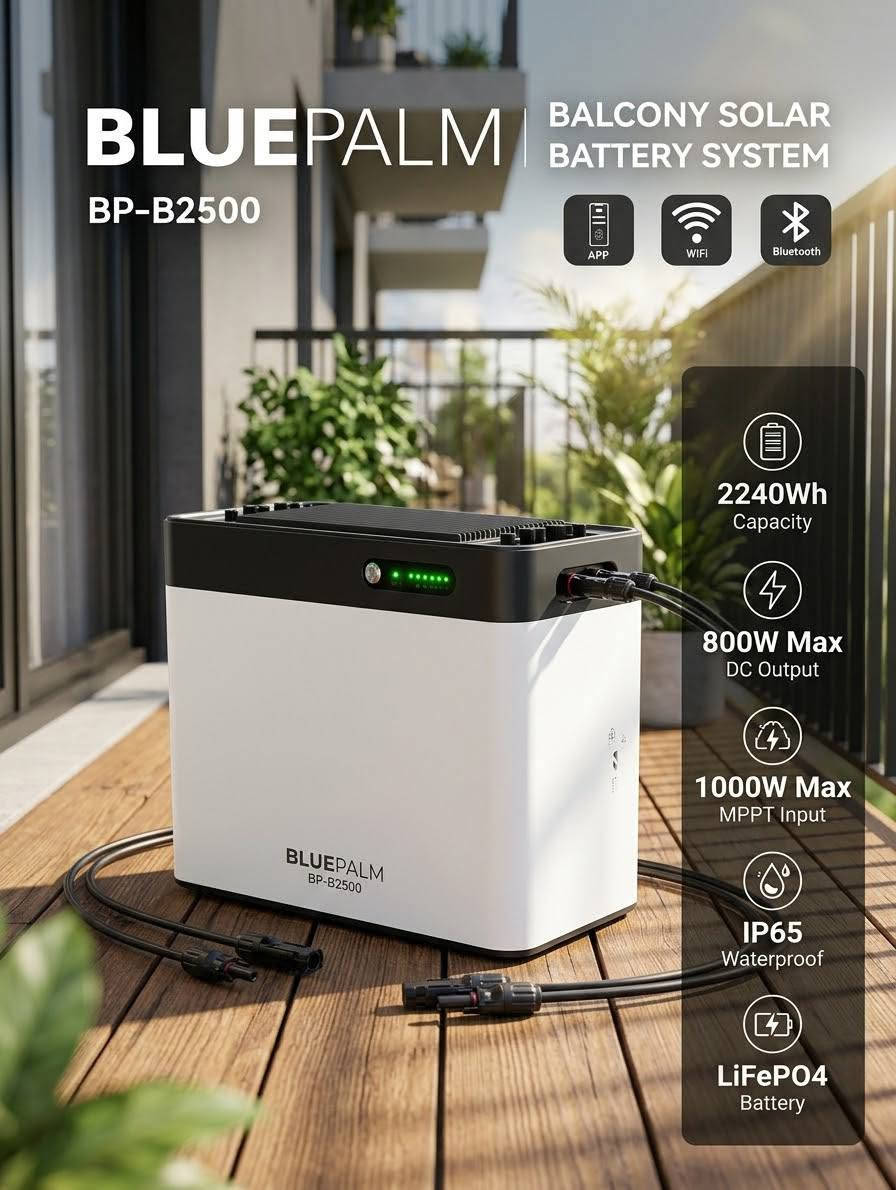 بلو بالم BP-B2500 • 2240 واط/ساعة • نظام شمسية للشرفات