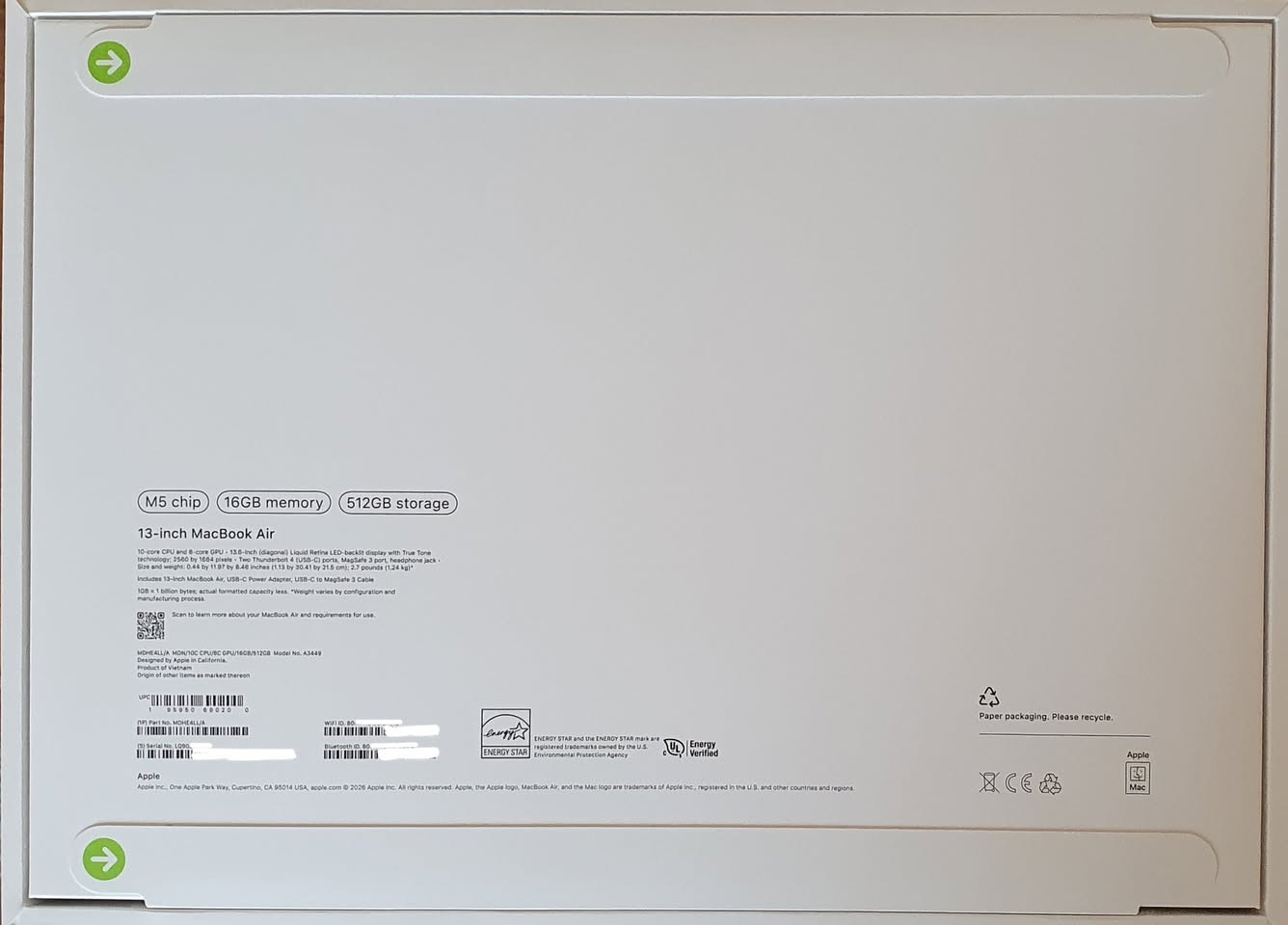 ماك بوك جديد ستيكر مو مفتوح MacBook Air M5 (2026) - Midnight
المواصفات: M5 | 16GB RAM | 512GB SSD | 13.6
الضمان: من تاريخ التفعيل ضمان سنة كاملة من ابل
السعر: 1,775,000 دينار عراقي (شامل التوصيل) 🚚
📩 للطلب والتواصل: عبر الماسنجر أو الواتساب.
***********
