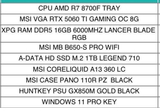 سلام عليكم مواصفات كدامكم مكاني بغداد
*********** 
التجميعه عباره عن بس msi
