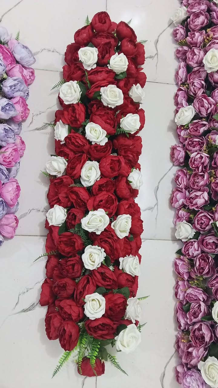 ورد امتار • أبيض بنفسجي • أحمر أبيض