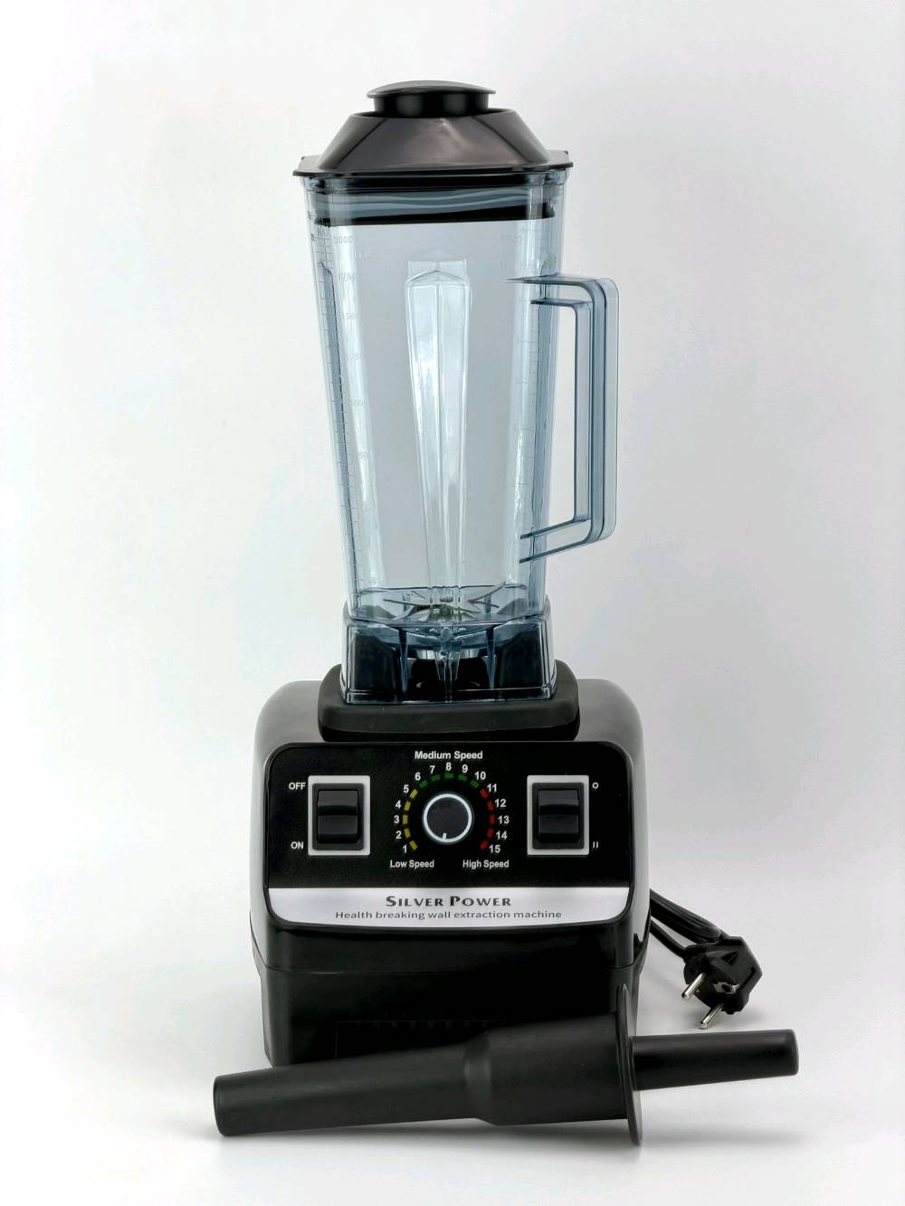 محضرة كهربائية  ( 7500 وات ) silver power

هذا محضرة يعتبر "Heavy Duty"، يعني مو بس للعصائر، يطحن الثلج والمواد القوية والصلبة بكل سهولة وبثواني.
بيه دقايق تتحكمين بيها من السرعة الناصية للعالية وبدرجات هواية، حتى تضبطين القوام اللي تريدينه للعصير أو الشوربة.
الشفرات مالته مصنوعة من أقوى أنواع الستيل، حادة كولش وتتحمل شغل كد وتحافظ على حدتها لفترة طويلة.
الجك (الدورق) ماله حجمه جبير ومصنوع من مادة قوية ضد الكسر، يتحمل الاستخدام اليومي المستمر.
القاعدة مالته مصممة حتى تكون ثابتة وما تهتز حتى لو مشغلته على أعلى سرعة، يضمن لج أداء محترف مثل شغل الكافيهات.