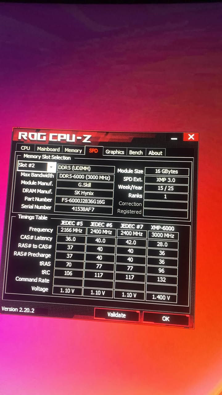 PC بمواصفات ممتازه
2.195.000
شراي هذا رقمي ***********

نص مكتوب في الصور:
- ROG CPU-Z CPU Mainboard Memory SPD Graphics Bench About About CPU-Z Version 2.20.2 - June 2026 Author : Franck Delattre, CPUID Infos and last updates at www.cpuid.com CPUID CPU-Z is a freeware based on the CPUID Software Development Kit Validation by CPU-Z Validator Windows Version Microsoft Windows 11 Professional (x64) Version 25H2, Build 26200.9457 DirectX 12.0 Tools Save Report (.TXT) Validation Save Report (.HTML) Clocks Timers Version 2.20.2 Validate OK
- ROG CPU-Z CPU Mainboard Memory SPD Graphics Bench About Memory Slot Selection Slot #2 DDR5 (UDIMM) Module Size 16 GBytes Max Bandwidth DDR5-6000 (3000 MHz) SPD Ext. XMP 3.0 Module Manuf. G.Skill Week/Year 15/25 DRAM Manuf. SK Hynix Ranks 1 Part Number F5-6000J2836G16G Correction Serial Number 41538AF7 Registered Timings Table Frequency CAS# Latency RAS# to CAS# RAS# Precharge tRAS tRC Command Rate Voltage JEDEC #5 2166 MHz 36.0 37 37 70 106 1.10 V JEDEC #6 2400 MHz 40.0 40 40 77 117 1.10 V JEDEC #7 2400 MHz 42.0 40 40 77 117 1.10 V XMP-6000 3000 MHz 28.0 36 36 96 132 1.400 V Version 2.20.2 Validate OK
- ROG CPU-Z CPU Mainboard Memory SPD Graphics Bench About Display Device Selection NVIDIA GeForce RTX 5060 Ti Perf Level Current GPU Name NVIDIA GeForce RTX 5060 Ti Board Manuf. GIGABYTE Technology Code Name GB206-300 Revision A1 Technology 4 nm TDP 180.0 W ROPs / TMUs 48 / 144 Cores 4608 GEFORCE RTX Clocks GFX Core 180 MHz Shaders / SoC Memory 405 MHz Memory Size 15.93 GBytes Type 0x10 Vendor Samsung Bus Width 128 bits Version 2.20.2 Validate OK
- ROG CPU-Z CPU Mainboard Memory SPD Graphics Bench About CPU Single Thread This Processor Reference CPU Multi Thread This Processor Reference Run on All Cores (16T) Multi Thread Ratio Bench CPU Stress CPU Submit and Compare This Processor 13th Gen Intel Core i5-13400F Reference Please Select CPUID Benchmark Version 17.01.64 Version 2.20.2 Validate OK
- ROG CPU-Z CPU Mainboard Memory SPD Graphics Bench About Processor Name Intel Core i5 13400F Code Name Raptor Lake Max TDP 65.0 W Package Socket 1700 LGA Technology 10 nm Core Voltage 0.897 V Specification 13th Gen Intel(R) Core(TM) i5-13400F Family 6 Model F Stepping 2 Ext. Family 6 Ext. Model BF Revision C0 Instructions MMX, SSE (1, 2, 3, 4.1, 4.2), SSSE3, EM64T, AES, AVX, AVX2, AVX-VNNI, FMA3, SHA Clocks (core #0) Caches Core Speed 498.78 MHz L1 Data 6 x 48 KB + 4 x 32 KB Multiplier x5.0 (4.0 - 46.0) L1 Inst. 6 x 32 KB + 4 x 64 KB Bus Speed 99.76 MHz Level 2 6 x 1.25 MB + 2 MBytes Rated FSB Level 3 20 MBytes Selection Socket #1 Cores 6P + 4E Threads 16 Version 2.20.2 Validate OK
- ROG CPU-Z CPU Mainboard Memory SPD Graphics Bench About Motherboard Manufacturer ASUSTeK COMPUTER INC. Model PRIME B760-PLUS Rev 1.xx Bus Specs. PCI-Express 4.0 (16.0 GT/s) Chipset Intel Alder Lake Rev. 02 Southbridge Intel B760 Rev. 11 LPCIO Nuvoton NCT6798D-R BIOS Brand American Megatrends Inc. Version 1810 Date 12/02/2024 CPU Microcode 0x37 Graphic Interface Version PCI-Express 5.0 Link Width x8 Max. Supported x16 Current Link Speed 2.5 GT/s Max. Supported 32.0 GT/s Version 2.20.2 Validate OK
- ROG CPU-Z CPU Mainboard Memory SPD Graphics Bench About General Type DDR5 Channels # 4 x 32-bit Size 32 GBytes Mem Controller Freq. 1197.1 MHz LLC/Ring 3591.2 MHz Timings DRAM Frequency 2394.1 MHz FSB:DRAM 1:24 CAS# Latency (CL) 40.0 clocks RAS# to CAS# Delay (tRCD) 40 clocks RAS# Precharge (tRP) 40 clocks Cyde Time (tRAS) 76 clocks Bank Cyde Time (tRC) 116 clocks Command Rate (CR) 2T DRAM Idle Timer Total CAS# (tRDRAM) Row To Column (tRCD) Version 2.20.2 Validate OK
- CrystalDiskInfo 9.9.2 x64
- File Edit Function Theme Disk Help Language
- Good
- 47 C
- C: D: E: F:
- 41 C
- Q:
- addlink M.2 PCIe G4x4 NVMe : 4096.7 GB
- Health Status
- 100%
- Temperature
- Firmware
- Serial Number
- Interface
- Transfer Mode PCIe 4.0 x2 | PCIe 4.0 x4
- Drive Letter C: D: E: F:
- Standard NVM Express 2.0
- Features S.M.A.R.T., TRIM, VolatileWriteCache
- Total Host Reads 25031 GB
- Total Host Writes 5631 GB
- Rotation Rate ---- (SSD)
- Power On Count 247 count
- Power On Hours 2553 hours
- ID Attribute Name Raw Values
- 01 Critical Warning 000000000000
- 02 Composite Temperature 000000000140
- 03 Available Spare 000000000064
- 04 Available Spare Threshold 00000000000A
- 05 Percentage Used 000000000000
- 06 Data Units Read 000000321032F
- 07 Data Units Written 0000000B4374C
- 08 Host Read Commands 000000E3DDF76
- 09 Host Write Commands 00000036EBB95
- 0A Controller Busy Time 000000000795
- OB Power Cycles 0000000000F7
- OC Power On Hours 0000000009F9
- OD Unsafe Shutdowns 00000000000A
- 0E Media and Data Integrity Errors 000000000000
- 0F Number of Error Information Log Entries 000000A972C86
- 10 Warning Composite Temperature Time 000000000000
- 11 Critical Composite Temperature Time 000000000000
- 12 Temperature Sensor 1 000000000140
- 13 Temperature Sensor 2 00000000012E
- 1A Thermal Management Temperature 1 Transition Count 000000000000
- 1B Thermal Management Temperature 2 Transition Count 000000000000
- 1C Total Time For Thermal Management Temperature 1 000000000000
- 1D Total Time For Thermal Management Temperature 2 000000000000