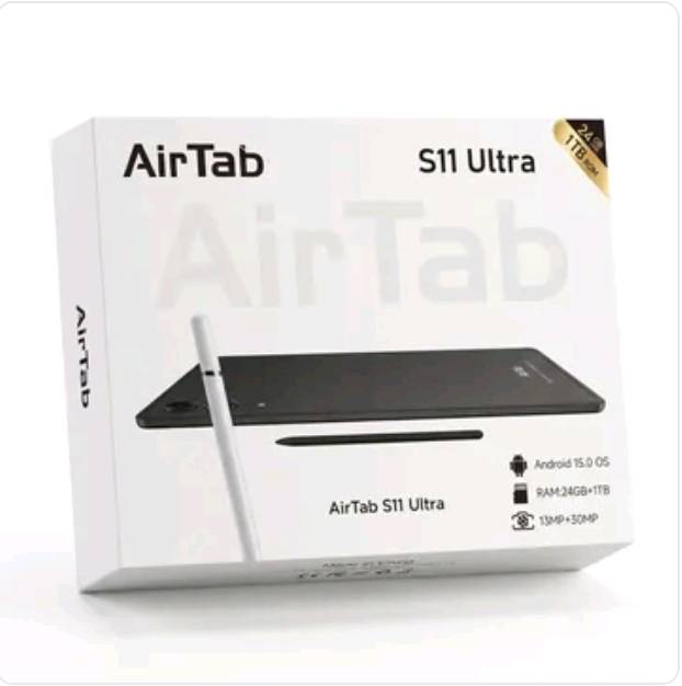 MediaTek , Android 15, 24 GB RAM, 1TB Storage,With Keyboard & Mouse + ضمان 6 شهور
كو
📌 تفاصيل ومواصفات المنتج الفنية
الماركة والموديل: AirTab S11 Ultra.
الشاشة: 10.1 بوصة FHD Incell بدقة (1920 × 1200) واسعة وعالية الوضوح.
المعالج ونظام التشغيل: معالج ثماني النواة (MediaTek Octa-Core) مع أحدث نظام تشغيل Android 15.0 OS.
الذاكرة والتخزين:
الرام (RAM): 24 جيجابايت (8GB + 16GB Virtual RAM) لأداء خيالي وسلس جداً بالتطبيقات والألعاب.
التخزين الداخلي (ROM): 1 تيرابايت (1TB) مساحة تخزين هائلة جداً تتسع لكل ملفاتك وأفلامك والملازم.
الاتصال والشبكات: يدعم شبكة 5G فائقة السرعة + منفذ بطاقتي SIM + Wi-Fi 6 + Bluetooth 5.2.
الكاميرات: كاميرا مزدوجة عالية الدقة (13MP + 30MP).
البطارية والشحن: بطارية ضخمة جداً بسعة 10000mAh تدوم طويلاً، مع شحن سريع Type-C Fast Charging.
الألوان المتوفرة: الذهبي، الفضي، والرمادي الرصاصي.
الضمان: ضمان حقيقي لمدة 6 شهور شامل للتابلت.
✨ ميزات ونقاط القوة للمنتج
لابتوب وتابلت متكامل بأعلى المواصفات: يأتي وياه بكج الملحقات الكامل (كيبورد عربي + ماوس لاسلكي + قلم ذكي + حافظة) ليتحول فوراً إلى لابتوب عملي للدراسة والعمل.
مساحة خرافية 1TB و رام 24GB: أنسَ مشكلة الذاكرة والتعليق كلياً؛ يضمن لك سلاسة تامة بتشغيل أقوى الألعاب والتطبيقات الثقيلة.
سرعة أنترنت 5G وشريحتين: يخليك متصل بالأنترنت بأعلى سرعة أينما كنت بالعراق بدون الحاجة لراوتر.
بطارية عملاقة (10000mAh): تفيدك بالدوام، السفر، وأوقات انقطاع الكهرباء وتدوم معاك أسطول يومين عمل متواصل.
شاشة FHD ألوانها ساحرة: ممتازة لمشاهدة الأفلام والألعاب وتصفح الملازم بدون إجهاد للعين.
ضمان 6 شهور: يوفر لك راحة البال واطمئنان كامل عند الشراء.