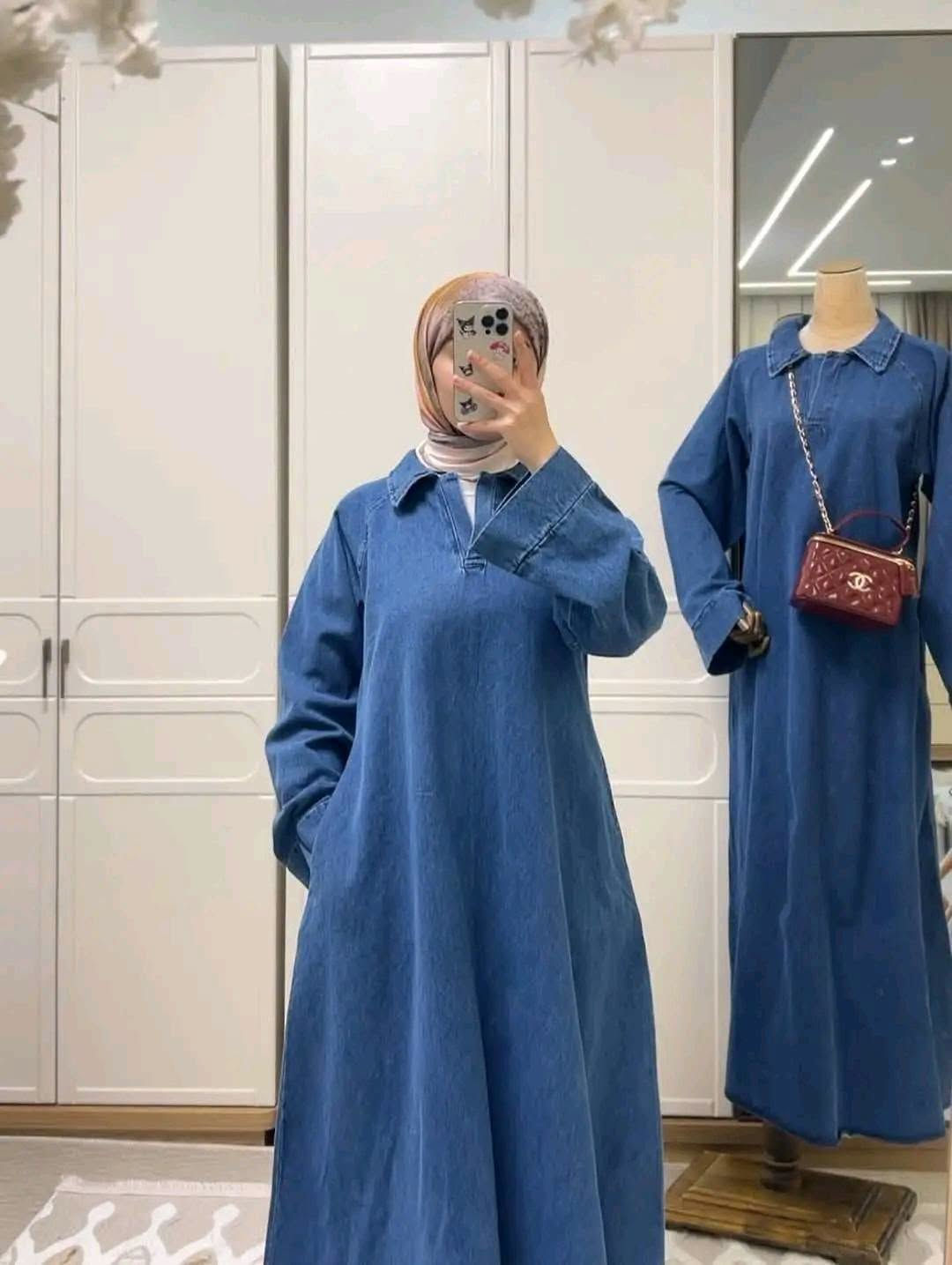 الجديد 🎀
فستان جينز نسائي 
القياس 38/40/42/4/46
السعر 24 الف فقط 💜
