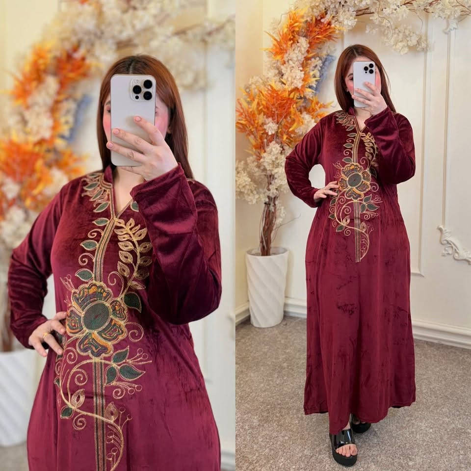 دشداشه مخمل • تطريز بارز • درزن ١٢
