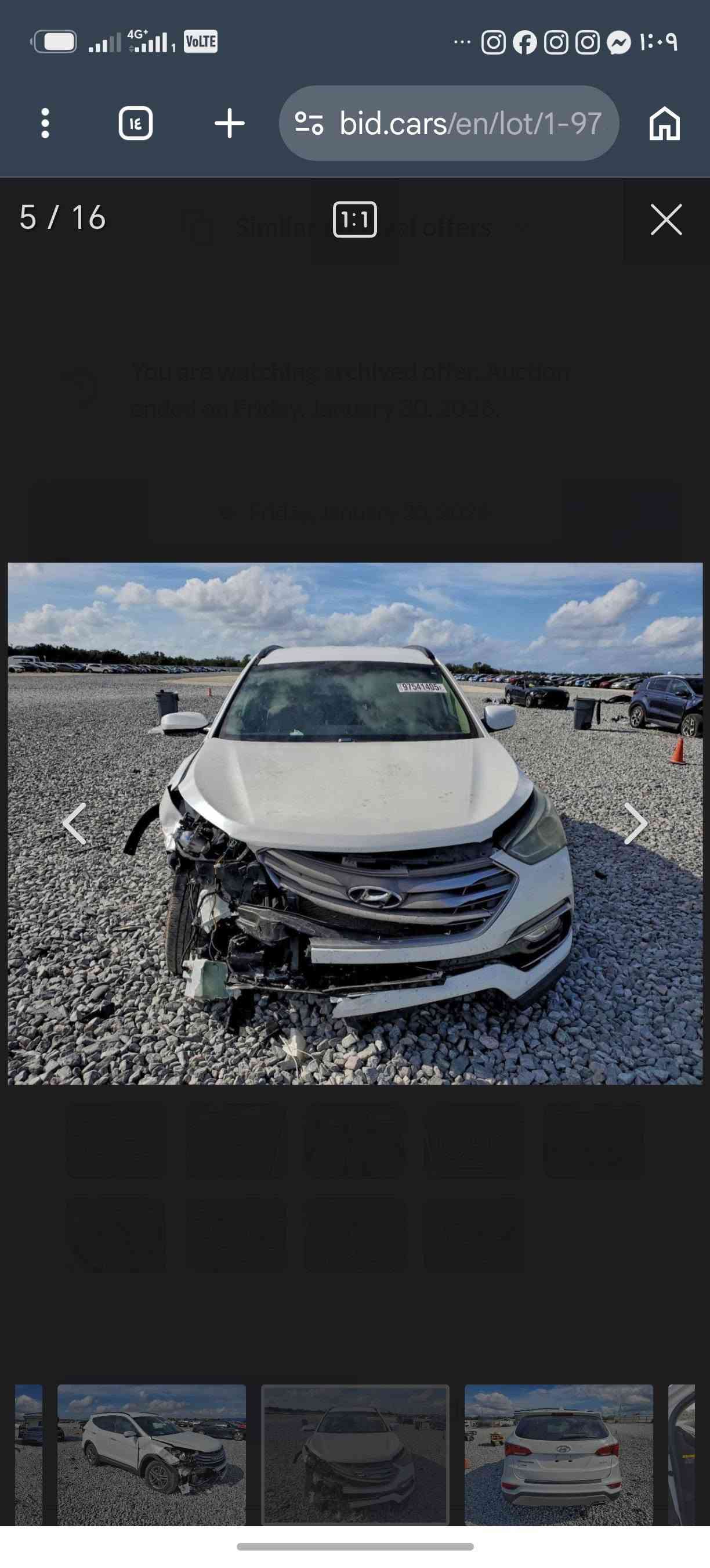 البيع سنتافيا موديل ١٨ رقم بغداد نكليزي سعد ١٣٥ مكاني بابل ***********

نص مكتوب في الصور:
- bid.cars/en/lot/1-97 5 / 16 You are watching archived offer. Auction ended on Friday, January 30, 2026.
- 6 / 16 bid.cars/en/lot/1-97
- bid.cars/en/lot/1-97 12 / 16 Similar cars and local offers You are watching archived offer. Auction ended on Friday. January 30, 2026.
- 4 / 16
- You are watching archived offer. Auction ended on Friday, January 30, 2026.
- 1:1
- bid.cars/en/lot/1-97