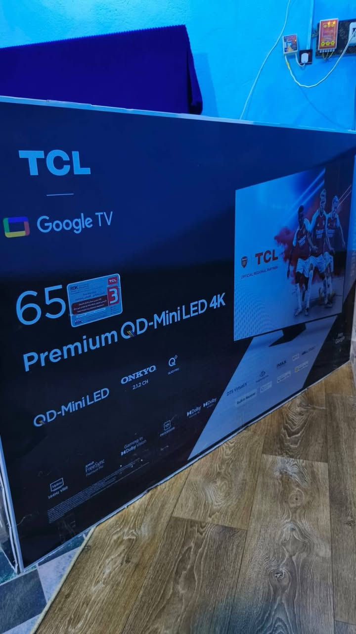 شاشه Tcl c855
حجم 65 بوصة جديد بس مفتوح من الكارتون سعر مليونين وبيه مجال قليل للشراي ***********

