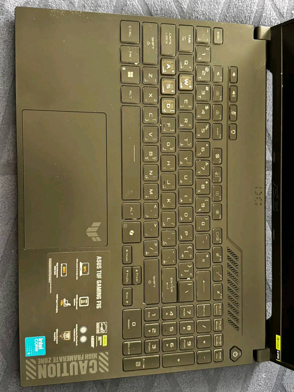 سلام عليكم لابتوب  ASUS TUF Gaming F16 — FX607VU
الكرت NVIDIA GeForce RTX 4050 Laptop — ذاكرة 6GB GDDR6
المعالج Intel Core i5-13450HX
الرامات ddr5 16gb
سعة التخزين ssd m.2 512gb