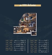 فرصه استثمارية شقة للبيع وكن مساحه 220  متر في مجمع حرير  إطلاله مول ا...