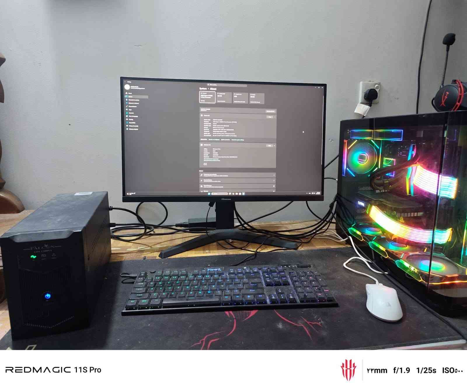 PC
Pc من اقوى المواصفات العاليه مواصفات موجوده أسفل بالصوره تدعم اقوى الالعاب مع كيبورد ريددراغون وماوس ريد دراغون وشاشه تدعم 300 هيرتز ويو بي اس 
السعر 2200 ملوينين وميتين وبي مجال اتصل وبيك خير وتدلل
للاستفسار ***********واتساب متواجد

نص مكتوب في الصور:
- REDMAGIC 11S Pro YYmm f/1.9 1/50s ISO٤..
- Find a setting
- System > About
- Processor
- AMD Ryzen 5 5600X
- 6-Core Processor
- 3.70 GHz
- Installed RAM
- 16.0 GB
- Speed: 2400 MT/s
- Graphics card
- 8 GB
- NVIDIA GeForce RTX 4060
- Storage
- 932 GB
- 858 GB of 932 GB used
- DESKTOP-SVHHIE3
- B450M DS3H
- Rename this PC
- Device info
- Copy
- Device name
- AMD Ryzen 5 5600X 6-Core Processor (3.70 GHz)
- NVIDIA GeForce RTX 4060 (8 GB)
- Device ID
- 396E9956-3367-4907-B137-B9D0857D7FE2
- Product ID
- 00330-80000-00000-AA202
- System type
- 64-bit operating system, x64-based processor
- Pen and touch
- No pen or touch input is available for this display
- Related links
- Domain or workgroup
- System protection
- Advanced system settings
- Windows info
- Edition
- Windows 11 Pro
- Version
- 25H2
- Installed on
- 10/2/2025
- OS build
- 26200.9168
- Experience
- Windows Feature Experience Pack 1000.26100.344.0
- Microsoft Services Agreement
- Microsoft Software License Terms
- REDMAGIC 11S Pro
- ۲۳mm f/1.9 1/33s ISO...
- REDMAGIC 11S Pro 23mm f/1.9 1/25s ISO...
- REDMAGIC 11S Pro ٢٣mm f/1.9 1/25s ISO٥٠