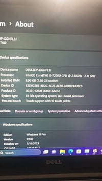 DELL 7480 • كور i5 ج7 • شاشة لمس ١٤