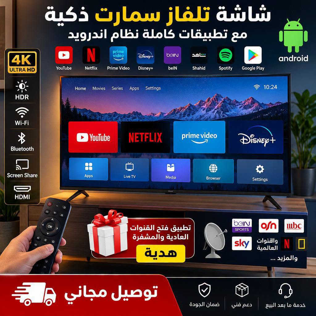 شاشة سمارت • أندرويد 15 • توصيل مجاني