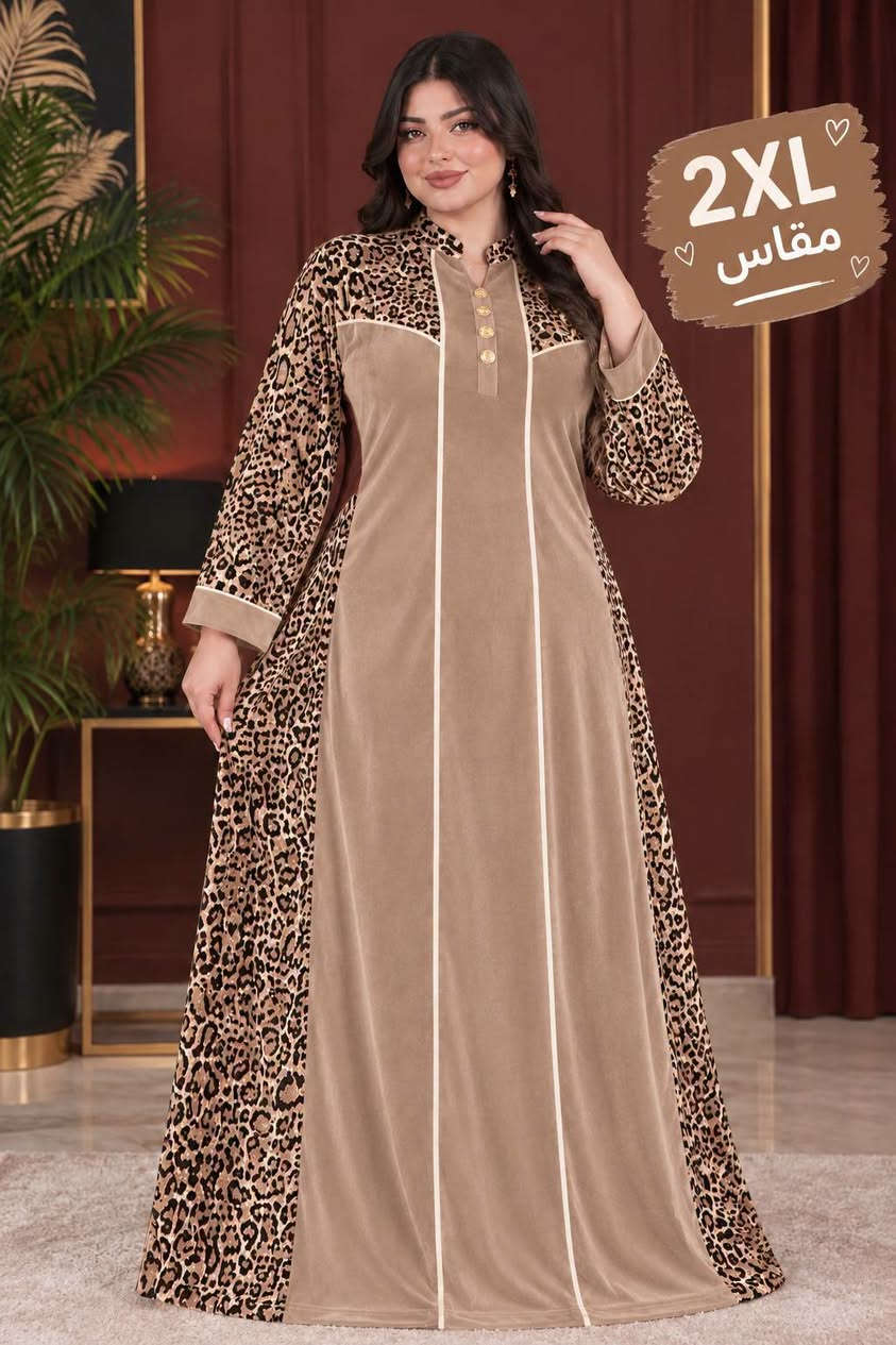 گلابية خليجي • مخمل سوبر سوفت • مقاس 2XL-5XL