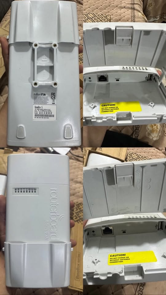 السلام عليكم
اخوان اجهزة للبيع جديد بالكارتون 

� جهاز  (قطعتين)TP-Link CPE610
💰 السعر: 50

🔹 جهاز (قطعتين) MikroTik BaseBox 5
💰 السعر: 100

🔹 جهاز (قطعه واحدة )MikroTik BaseBox 6
💰 السعر: 125

✅ جميع الأجهزة جديدة بالكارتون مع ملحقاتها الاصليه

🛑 بيهن مجال قليل للشراي 

📱 واتساب: ***********
