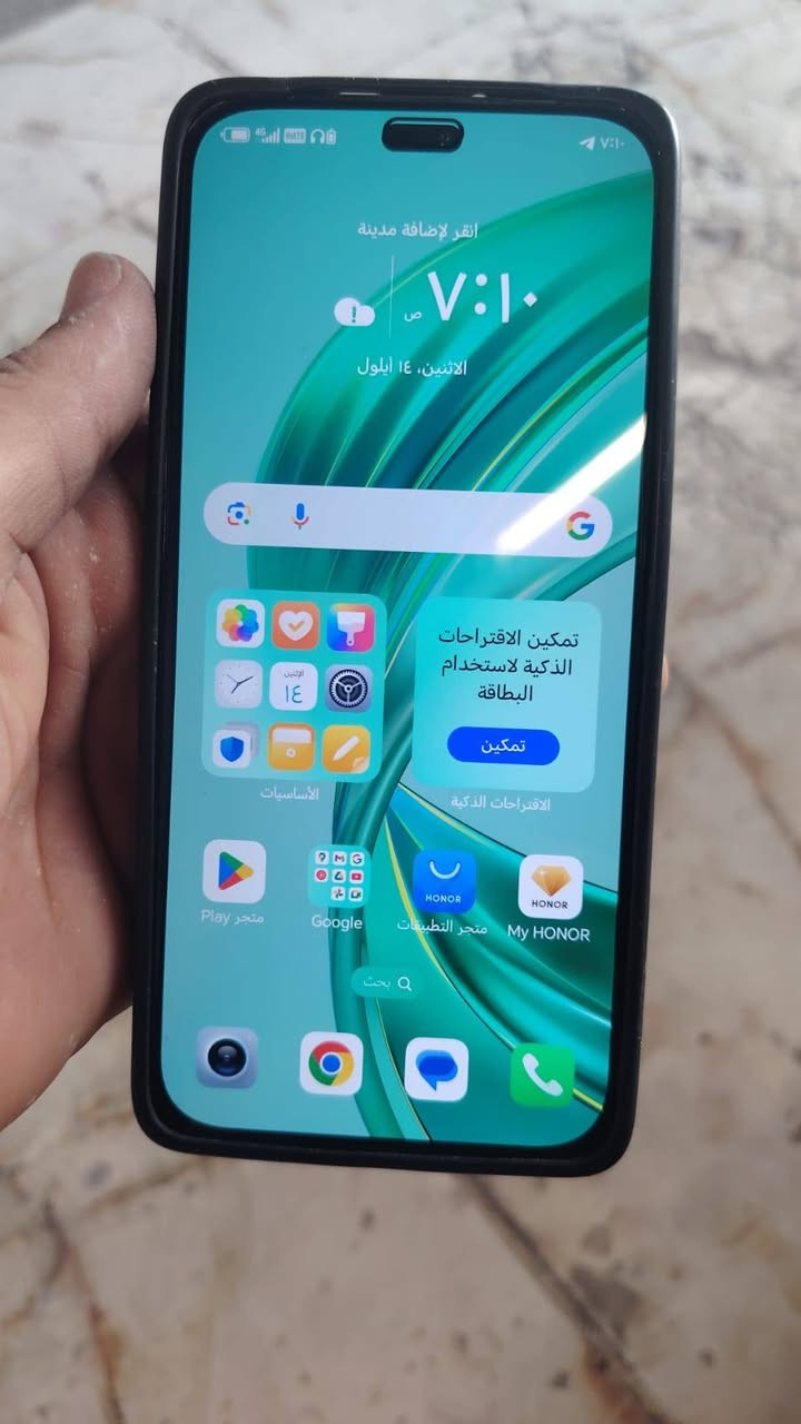 السلام عليكم جهاز لبيع هونر ذكره 512جهاز نضيف مبدل بس ضهر سمعه لتصال ناصيه عوزها تنضيف جهاز كلشي مابيه سعىه215بي مجال قليل شري رسني وتساب اوخاص ***********

نص مكتوب في الصور:
- حول الهاتف
- 8
- MagicOS
- اسم الجهاز
- HONOR X8b
- المعالج المركزي
- Qualcomm
- Snapdragon 680
- ذاكرة الوصول العشوائي
- 8,0 غ.ب
- + 8,0 غ.ب HONOR
- RAM Turbo
- البطارية
- mAh 4500
- دقة الشاشة
- ٢٤١٢ x ١٠٨٠
- وحدة التخزين الداخلية
- المساحة الفارغة ٤٨٣,٣٣
- غ.ب
- الإجمالي ٥١٢ غ.ب
- الموديل
- LLY-LX2
- رقم الإصدار
- 8.0.0.363(C185E238R2P3)
- GPU Turbo
- حول الهاتف الموديل LLY-LX2 رقم الإصدار 8.0.0.363(C185E238R2P3) GPU Turbo إصدار OS 8.0 M إصدار الأندرويد 14 IMEI 865200067421040 865200067451054 تحديث نظام متجر Play ١ آب، ٢٠٢٤ تحديث الأندرويد الأمنى ١ آب، ٢٠٢٦ إصدار النطاق الأساسي 719346,719346 إصدار النواة 5.15.180-android13-8-ga83f29ae 31b2 build-user@build-host #1 Wed Aug 12 08:51:12 UTC 2026 الحالة المعلومات القانونية معلومات المصادقة