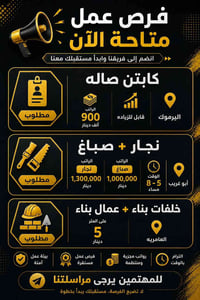 مطلوب كابتن صاله الراتب 900 وقابل للزياده / اليرموك ‏ ‏مطلوب نجار + صب...