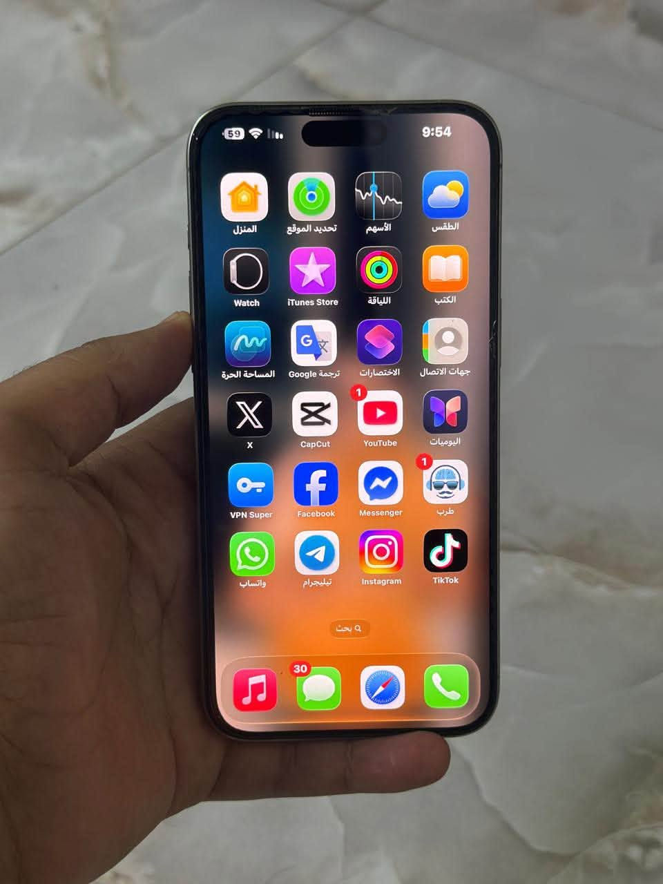 ايفون 15 pro max للبيع الجهاز نظافة 100‎%‎
بطارية 88 بلادية الجهاز ما مفتوح ولا مصلح مكفول من الزلغ والخدش نظافة فول الجهاز كلة بلادي 
ملاحظة الجهاز بدون ملحقات 
السعر 950 الف
الهاتف / ***********
بغداد مدينة الصدر
